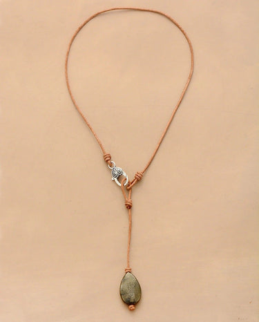 Pyrite Pebble Teardrop  Necklace-Your Soul Place